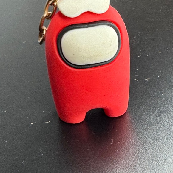 Monofine Among‎ Us Keychain 2" Red Crewmate Rubber Charm Epic Games Gaming Swag - Picture 4 of 5